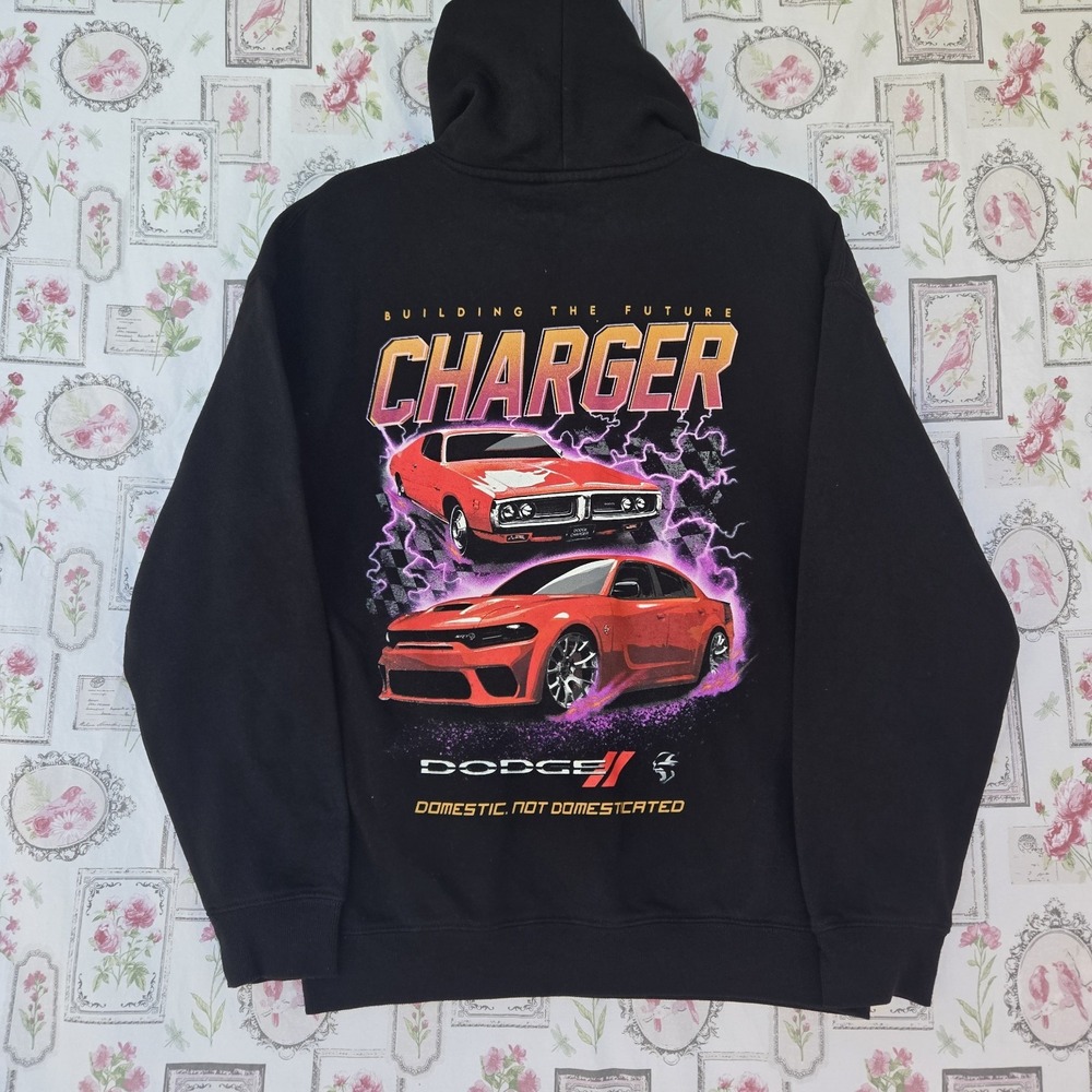 Dodge Charger Hoodie Mens S Black Building The Future Graphic Domestic Not Domes